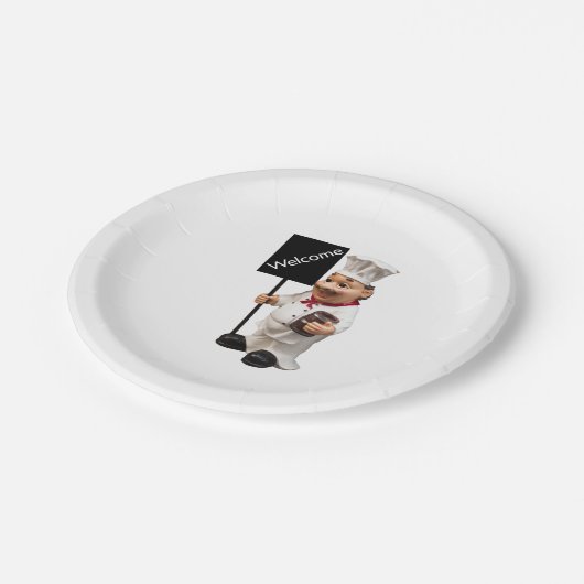 Chef cook - WELCOME-menukaart Papieren Bordje (Gekanteld)