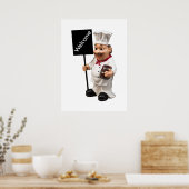 Chef cook - WELCOME-menukaart Poster (Keuken)