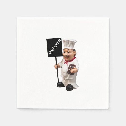Chef cook - WELCOME-menukaart Servet (Voorkant)