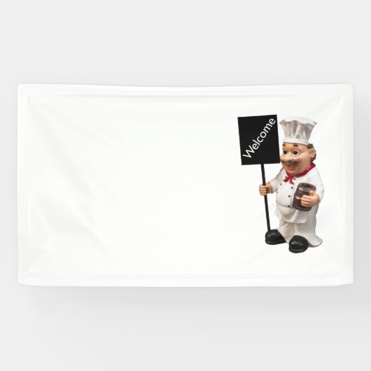 Chef cook - WELCOME-menukaart Spandoek (Horizontaal)