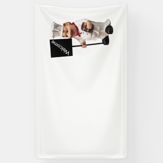 Chef cook - WELCOME-menukaart Spandoek (Verticaal)