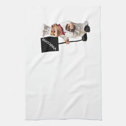 Chef cook - WELCOME-menukaart Theedoek (Verticaal)