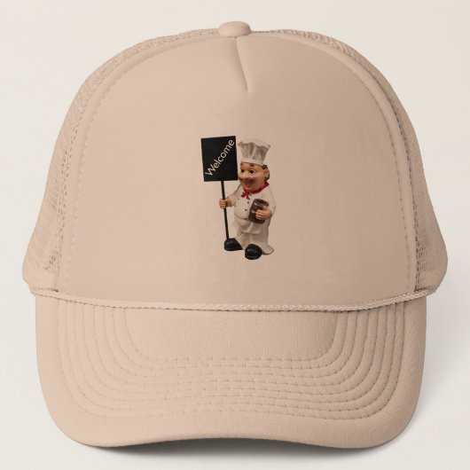 Chef cook - WELCOME-menukaart Trucker Pet (Voorkant)