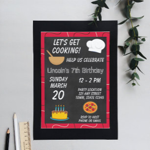 Chef Cooking Birthday Invitation Kaart