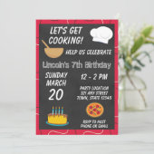 Chef Cooking Birthday Invitation Kaart (Staand voorkant)