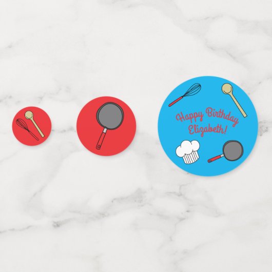 Chef Cooking Kids Verjaardagsfeest Confetti (Voorkanten)