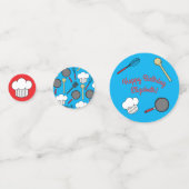 Chef Cooking Kids Verjaardagsfeest Confetti (Achterkanten)