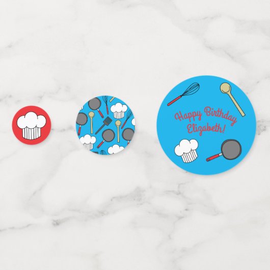 Chef Cooking Kids Verjaardagsfeest Confetti (Achterkanten)