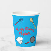 Chef Cooking Kids Verjaardagsfeest Papieren Bekers (Achterkant)