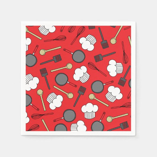 Chef Cooking Kids Verjaardagsfeest Servet (Voorkant)