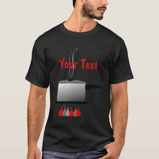 Chef Cooking Pot Mannen T-shirt zwart (Voorkant)