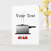 Chef Cooking Pot Wenskaart Kaart (Gele Bloem)