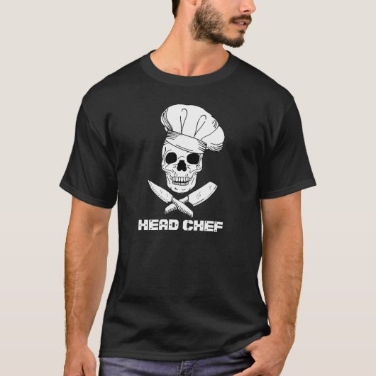 Chef Cool Skeleton in een Pet op de ondergrond T-shirt (Voorkant)