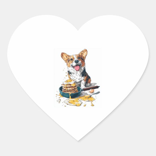Chef Corgi - Grappige Koken Hond Hart Sticker (Voorkant)