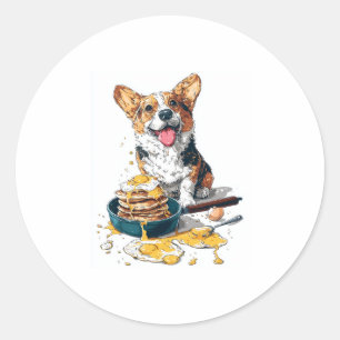 Chef Corgi - Grappige Koken Hond Ronde Sticker