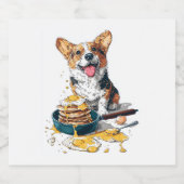Chef Corgi - Grappige Koken Hond Sparkling Wijnetiket (Enkel label)