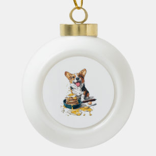 Chef Corgi � Grappige Kookhond Keramische Bal Ornament