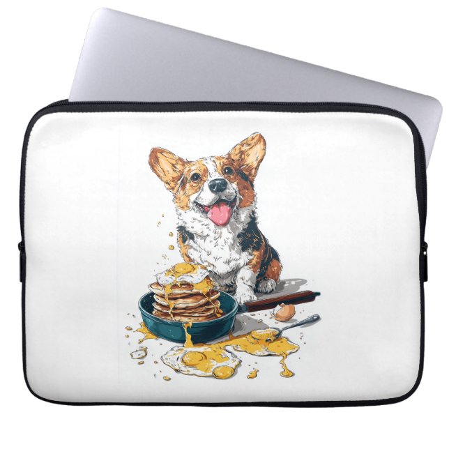 Chef Corgi � Grappige Kookhond Laptop Sleeve (Voorkant)