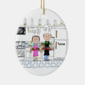 Chef Couple, met Pet Keramisch Ornament (Rechts)