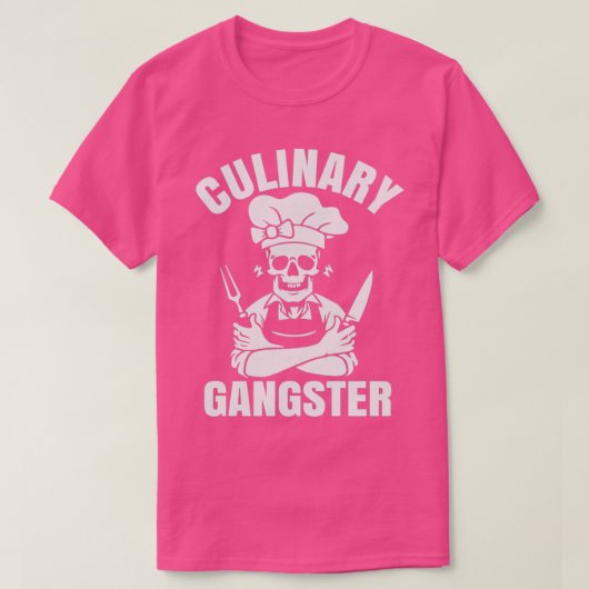 Chef Culinaire Gangster Cook Skull en Knives T-shirt (Design voorkant)