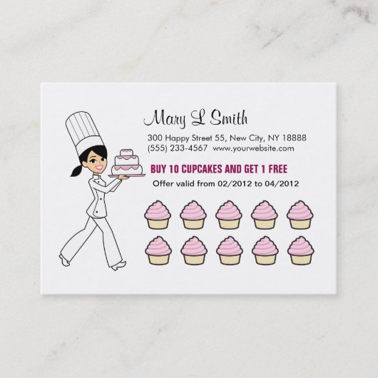 Chef Cupcake Rewards Chubby Card Klantenkaartje (Voorkant)