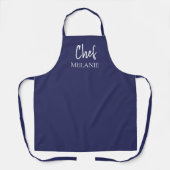 Chef Custom Name Modern Navy Blue Schort (Voorkant)