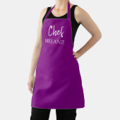 Chef Custom Name Modern Paars Schort (Insitu)
