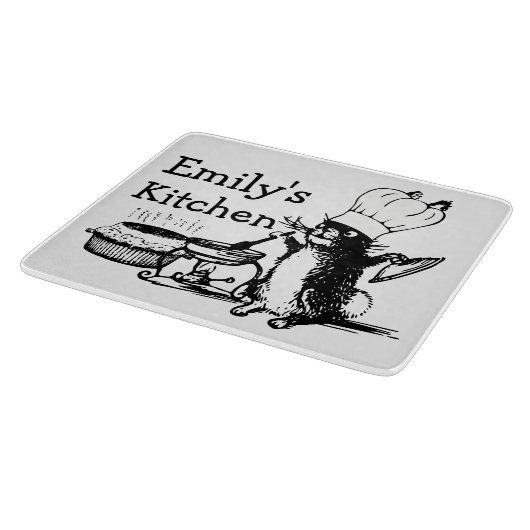 Chef Cute Bunny Specialized  Art Snijplank (Hoek)