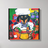 CHEF DACHSHUND CANVAS AFDRUK (Voorkant)