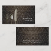 Chef  Damask Antiek Silverware Visitekaartje (Voorkant / Achterkant)