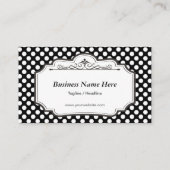 Chef de Cuisine - Black Polka Dots Visitekaartje (Achterkant)