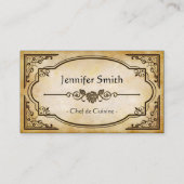 Chef de Cuisine - Elegant  Antiek Visitekaartje (Voorkant)