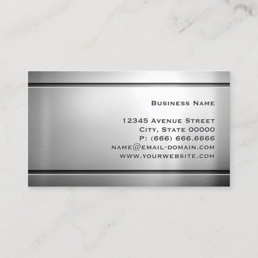 Chef de Cuisine - Koel Roestvrij staal Metaal Visitekaartje (Achterkant)