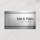 Chef de Cuisine - Koel Roestvrij staal Metaal Visitekaartje (Voorkant)