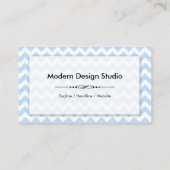 Chef de Cuisine - Modern Blue Chevron Visitekaartje (Achterkant)