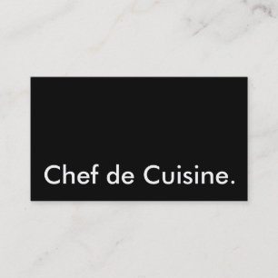Chef de Cuisine. Visitekaartje