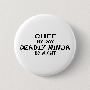 Chef Deadly Ninja bij nacht Ronde Button 5,7 Cm