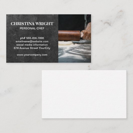 Chef deeg uitrollen | Gebak en Bloem Visitekaartje (Voorkant / Achterkant)