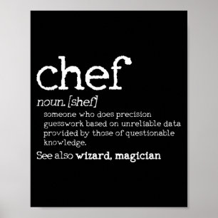 Chef Definitie - Grappig Woordenboek Kook Cadeau T Poster