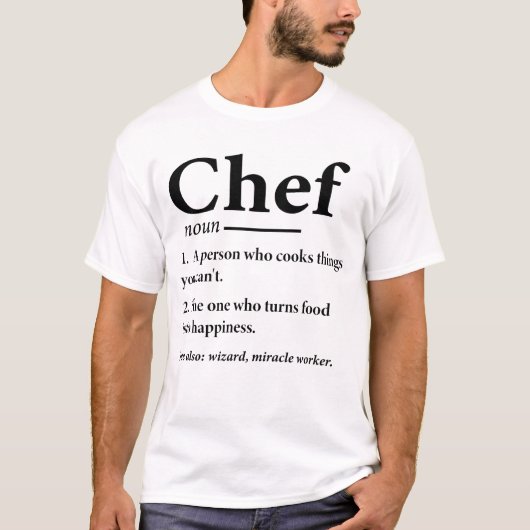Chef Definitie Grappige Koken Chef T-shirt (Voorkant)