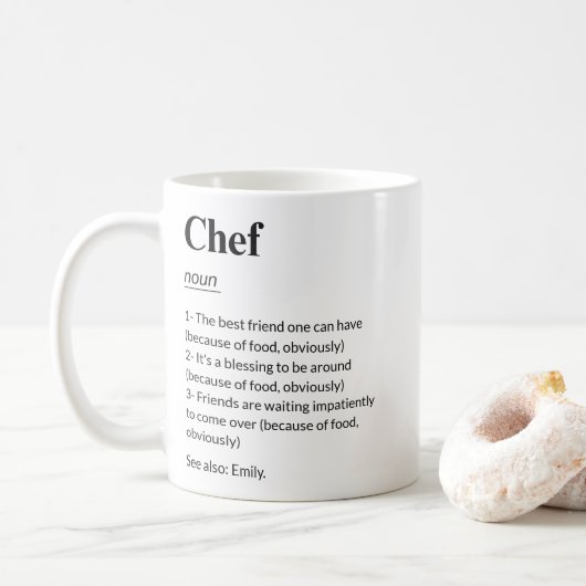 Chef Definitie Grappige Kookspecialist Koffiemok (Met donut)