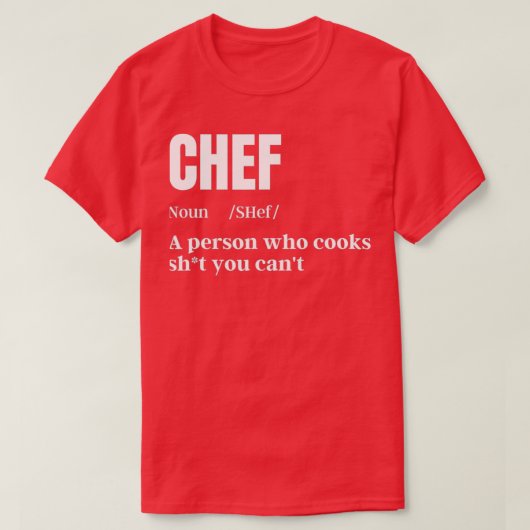 Chef Definition Chef amp Cook Gifts Funny Cooking T-shirt (Design voorkant)
