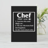 Chef Definition Cook Cooking Kitchen Food Maker Bedankkaart (Staand voorkant)