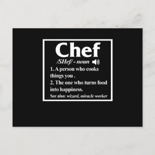Chef Definition Cook Cooking Kitchen Food Maker Uitnodiging Briefkaart