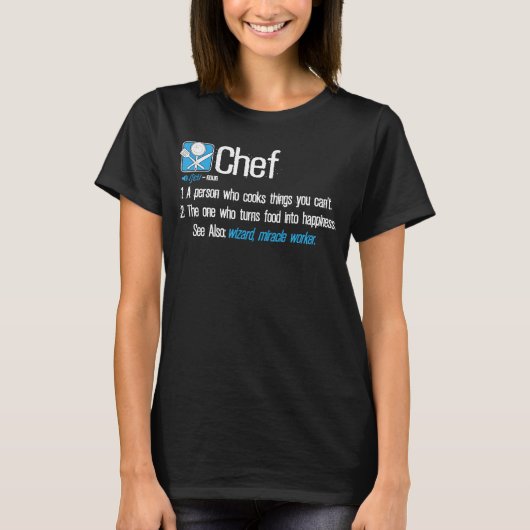Chef Definition Culary Chef Kooking T-shirt (Voorkant)