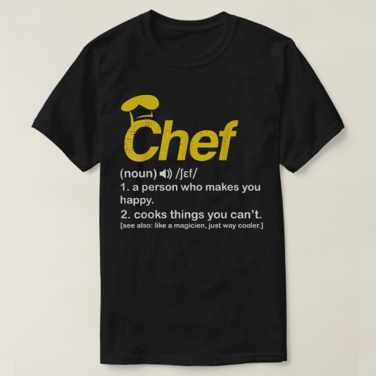 Chef Definition Funny Cook Cooking Gifts for Chefs T-shirt (Design voorkant)