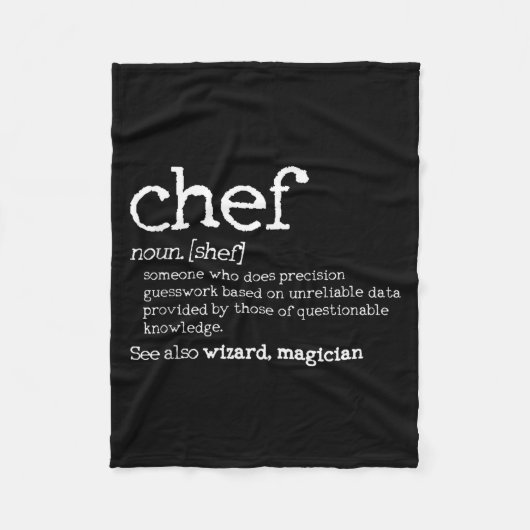 Chef Definition - Funny Dictionary Cooking Gift Ta Fleece Deken (Voorkant)