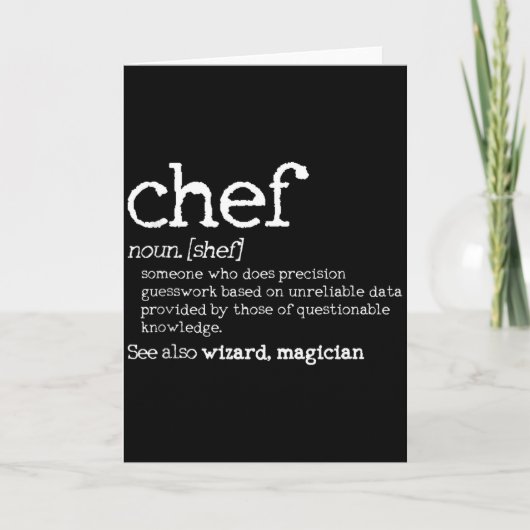 Chef Definition - Funny Dictionary Cooking Gift Ta Kaart (Voorkant)
