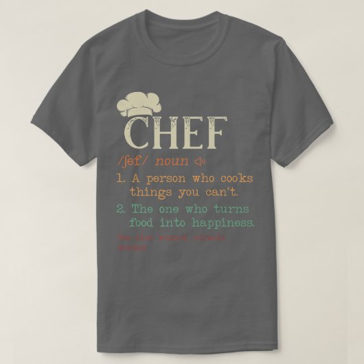 Chef definition kok in nood t-shirt (Design voorkant)