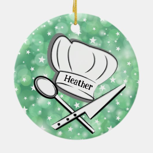 Chef Design Ceramic Ornament (Achterkant)